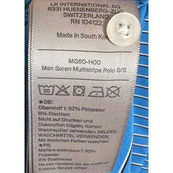 Kjus Shirt Men's M Blue Striped‎ Soren Golf Polo UPF Performance Stretch Comfort - Picture 9 of 11